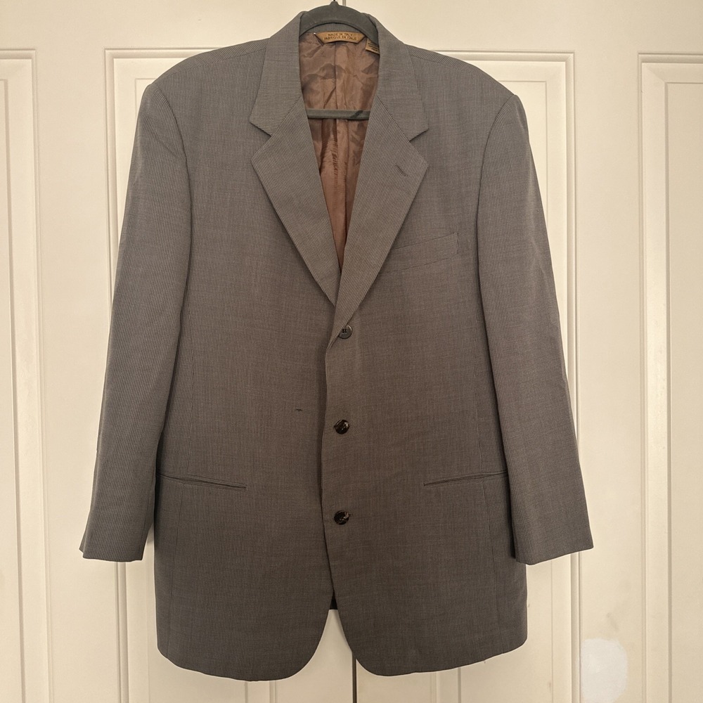 Vintage 90s Donna Karan Suit Jacket‎ 44R Blazer Sport Coat Made In Italy